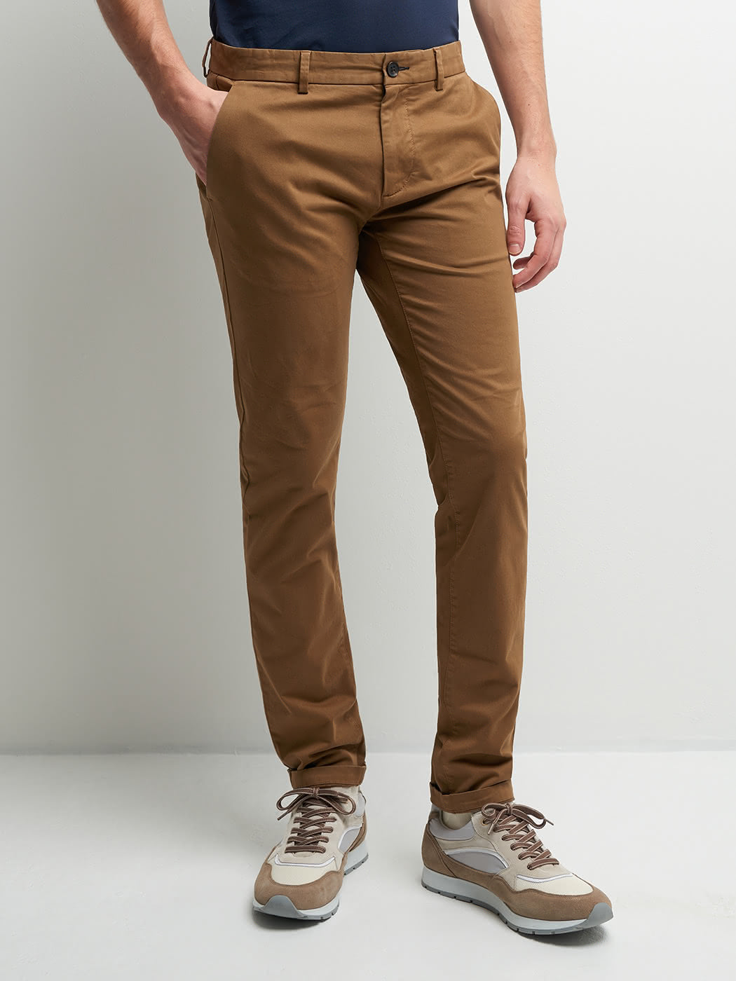 Chino slim en coton élasthane uni