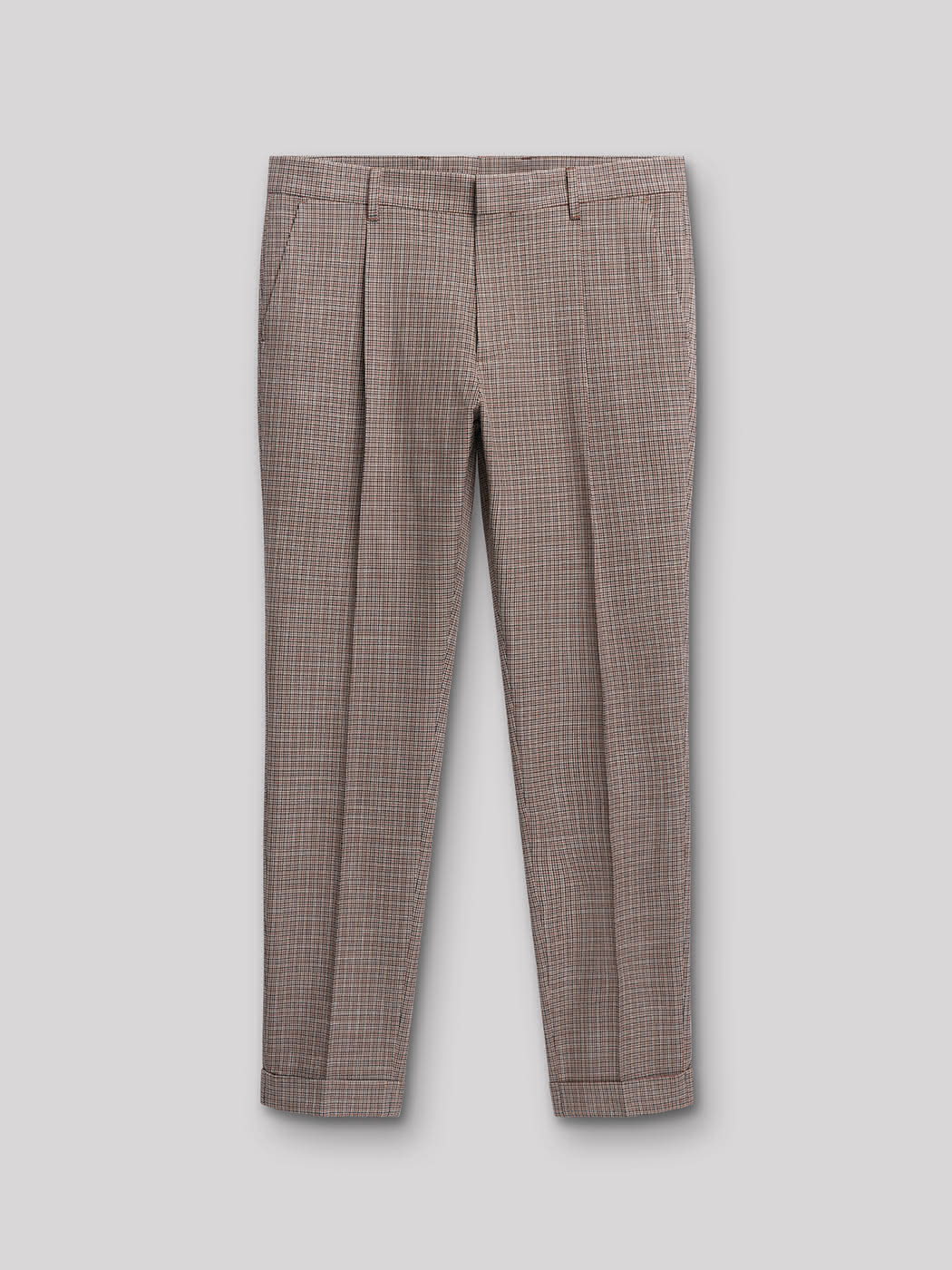 Pantalon Slack en coton élasthane carreaux