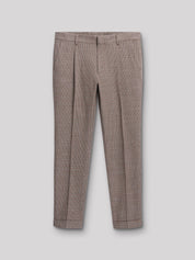 Pantalon Slack en coton élasthane carreaux