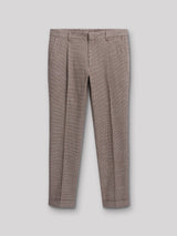Pantalon Slack en coton élasthanne carreaux