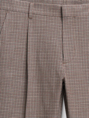 Pantalon Slack en coton élasthane carreaux