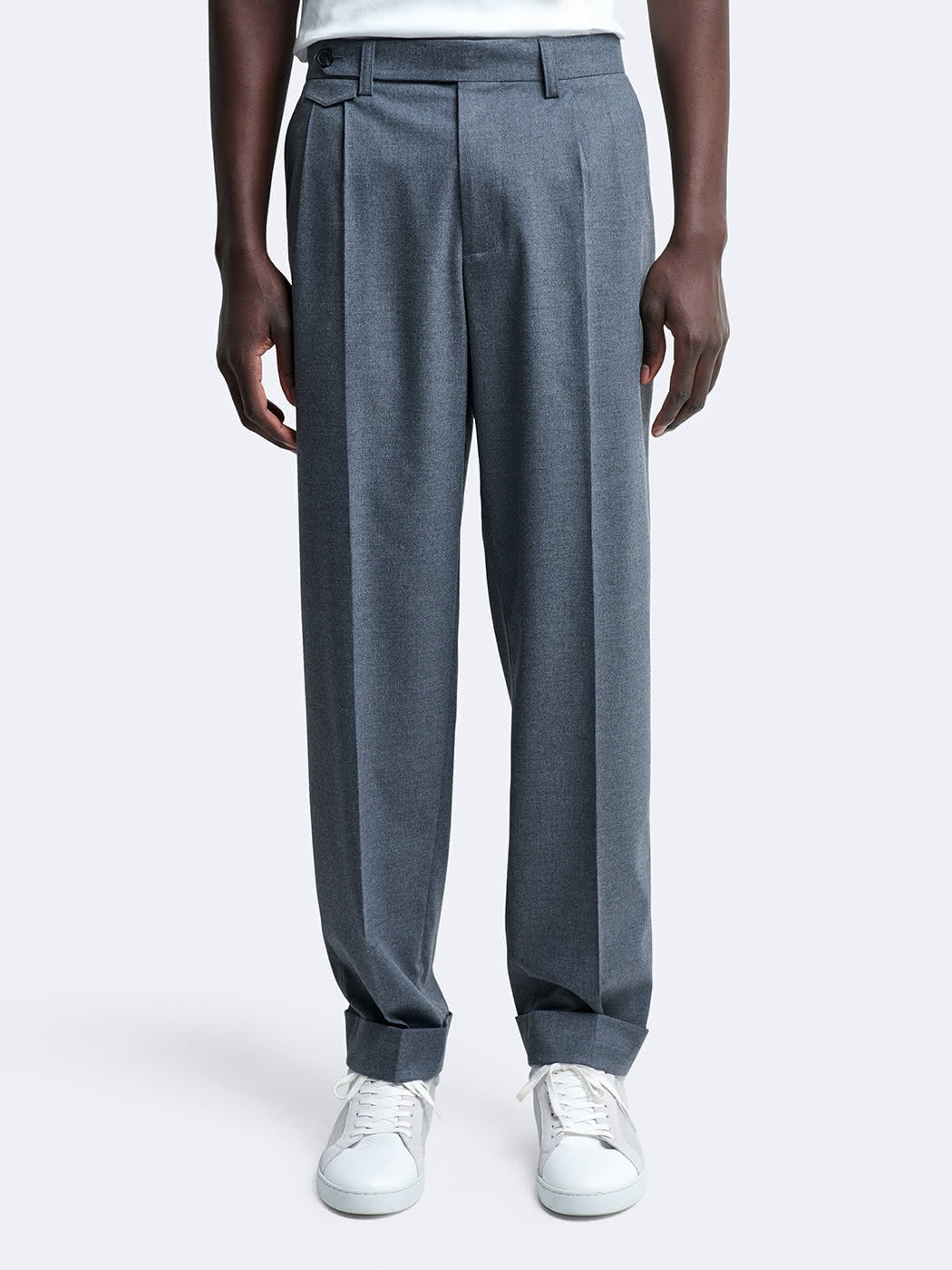 Pantalon à pinces chiné