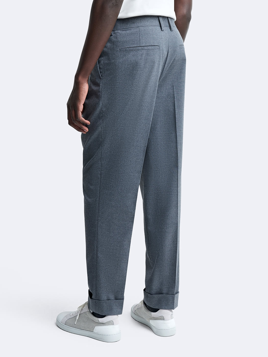 Pantalon à pinces chiné