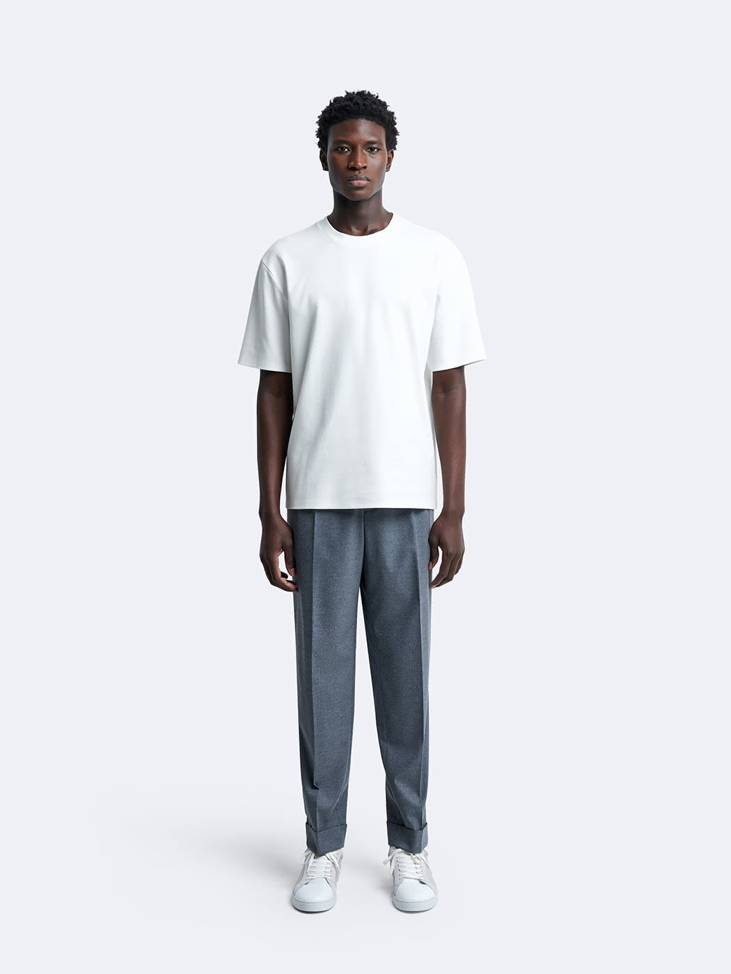 Pantalon à pinces chiné