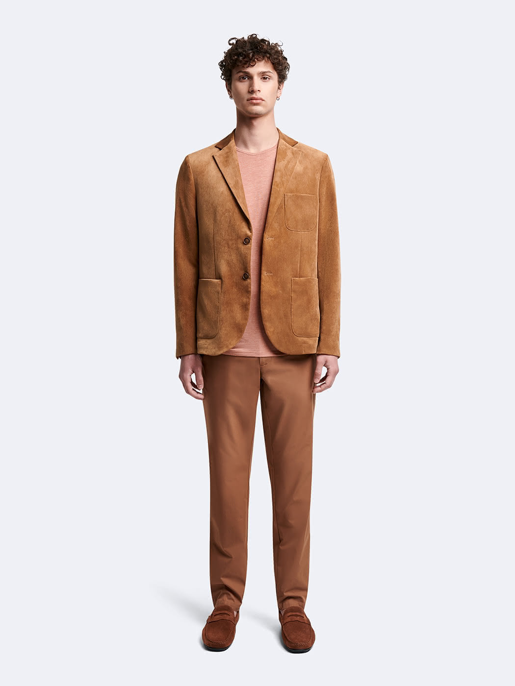 Chino en coton mélangé uni