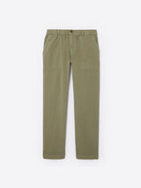 Slack faux-uni 100% coton - Vert lichen