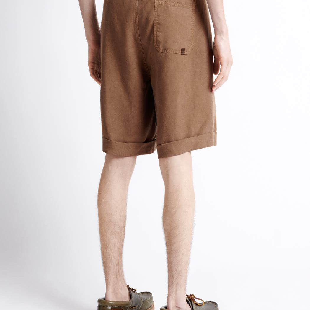 Bermuda homme tencel lin L'Atelier Devred adapté handicap, ceinture élastiquée pour mobilité réduite membres inférieurs – Adapt and Joy