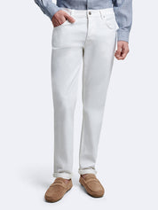 Jean couleur regular en coton mélangé