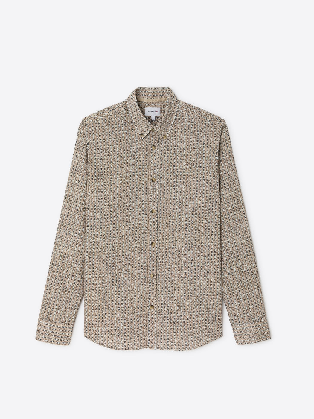 Chemise homme slim 100% coton fantaisie Devred adaptée handicap, habillage facilité pour mobilité réduite des épaules – Adapt and Joy