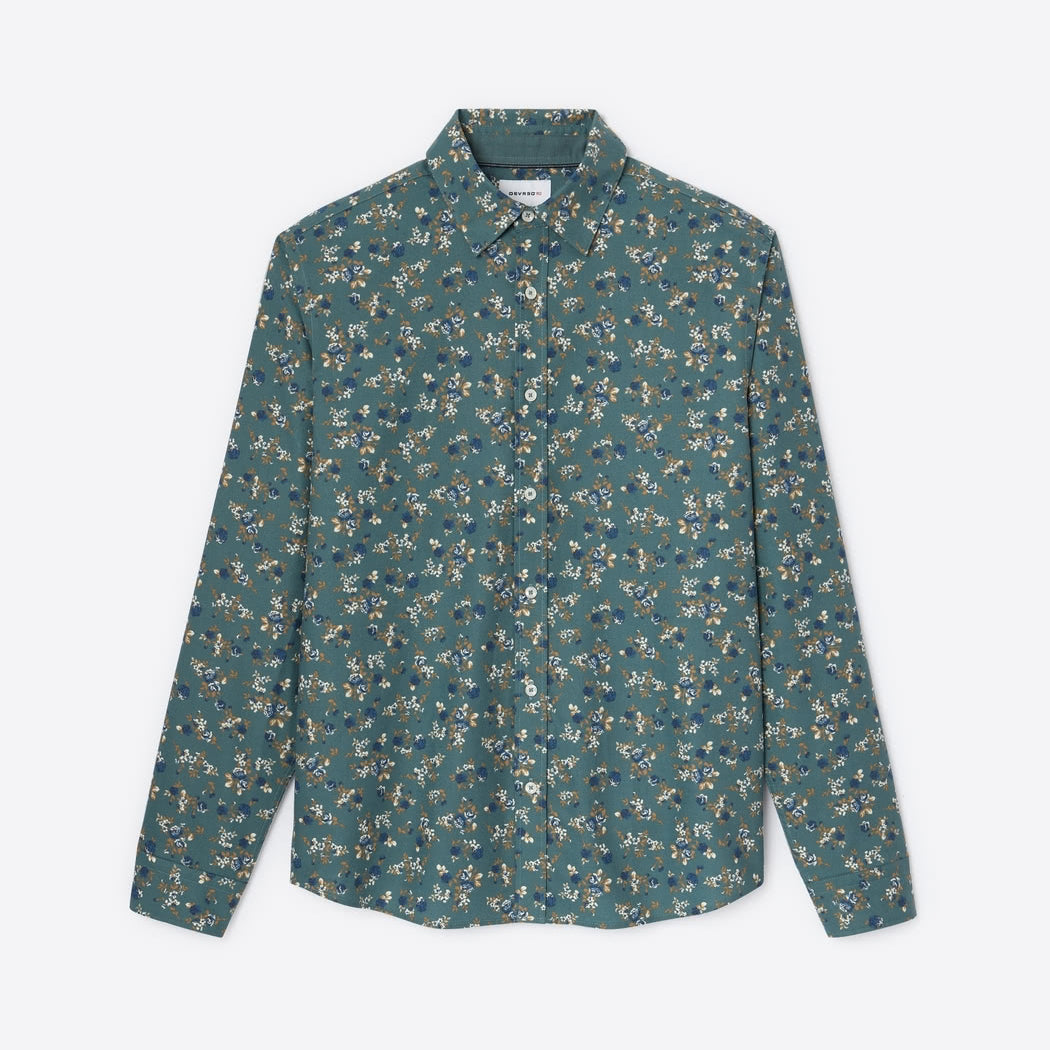 Chemise homme slim 100% coton fleurie Devred, adaptée handicap par Adapt and Joy