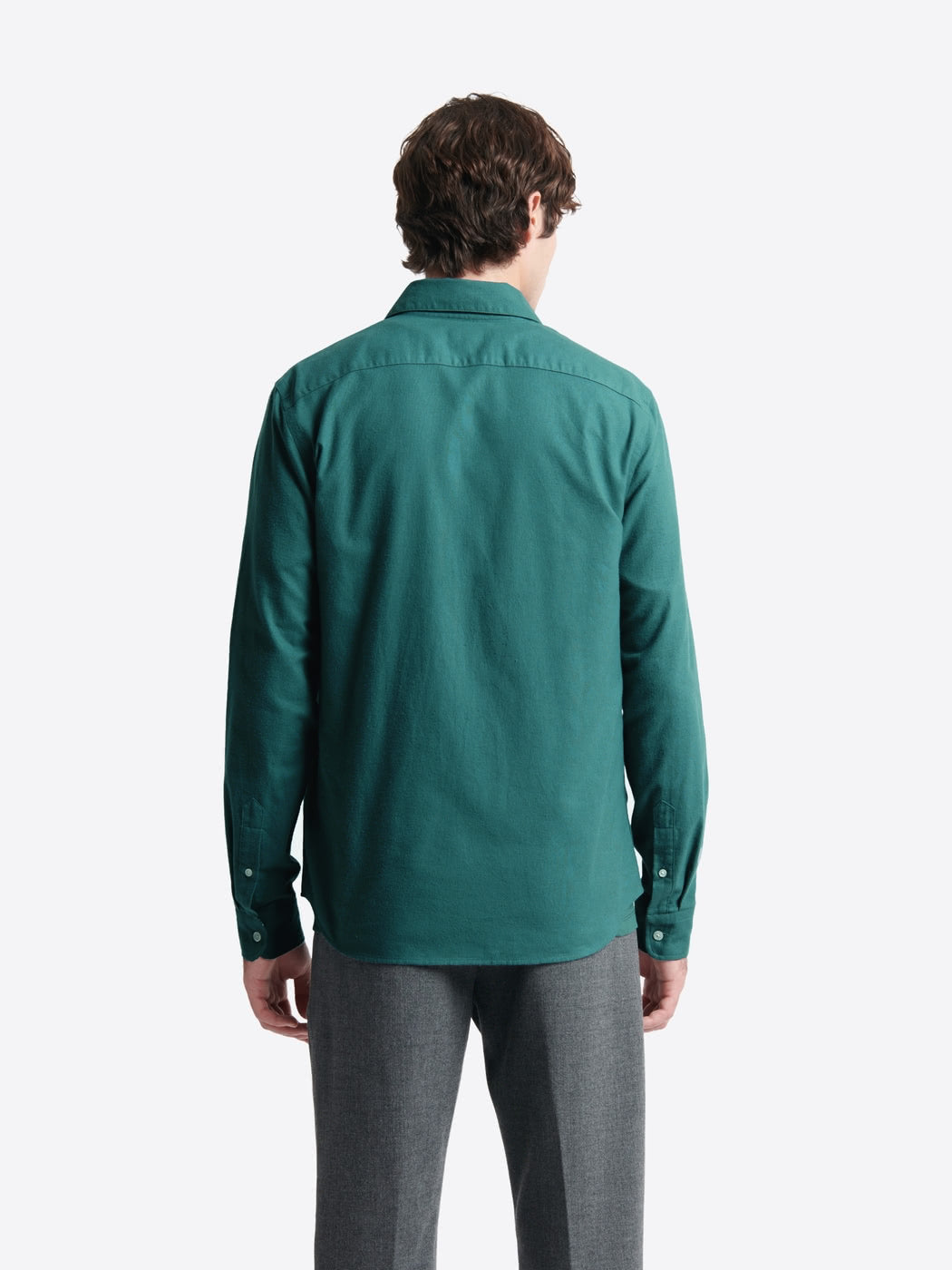 Chemise homme slim 100% coton esprit flanelle uni Devred, adaptée handicap par Adapt and Joy