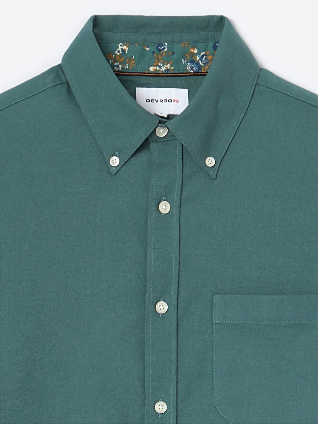 Chemise homme slim 100% coton esprit flanelle uni Devred, adaptée handicap par Adapt and Joy