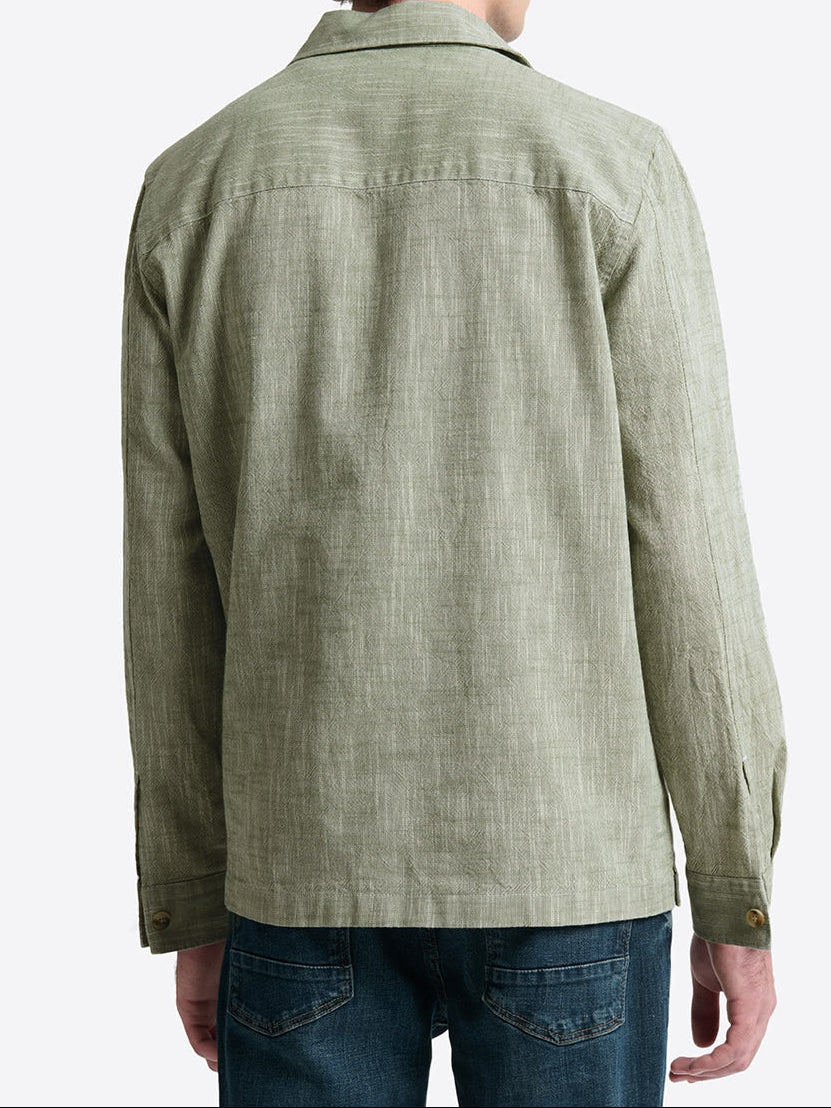Surchemise homme regular 100% coton chiné vert bronze Devred, adaptée handicap par Adapt and Joy
