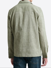 Surchemise homme regular 100% coton chiné vert bronze Devred, adaptée handicap par Adapt and Joy