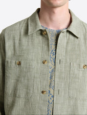 Surchemise homme regular 100% coton chiné vert bronze Devred, adaptée handicap par Adapt and Joy