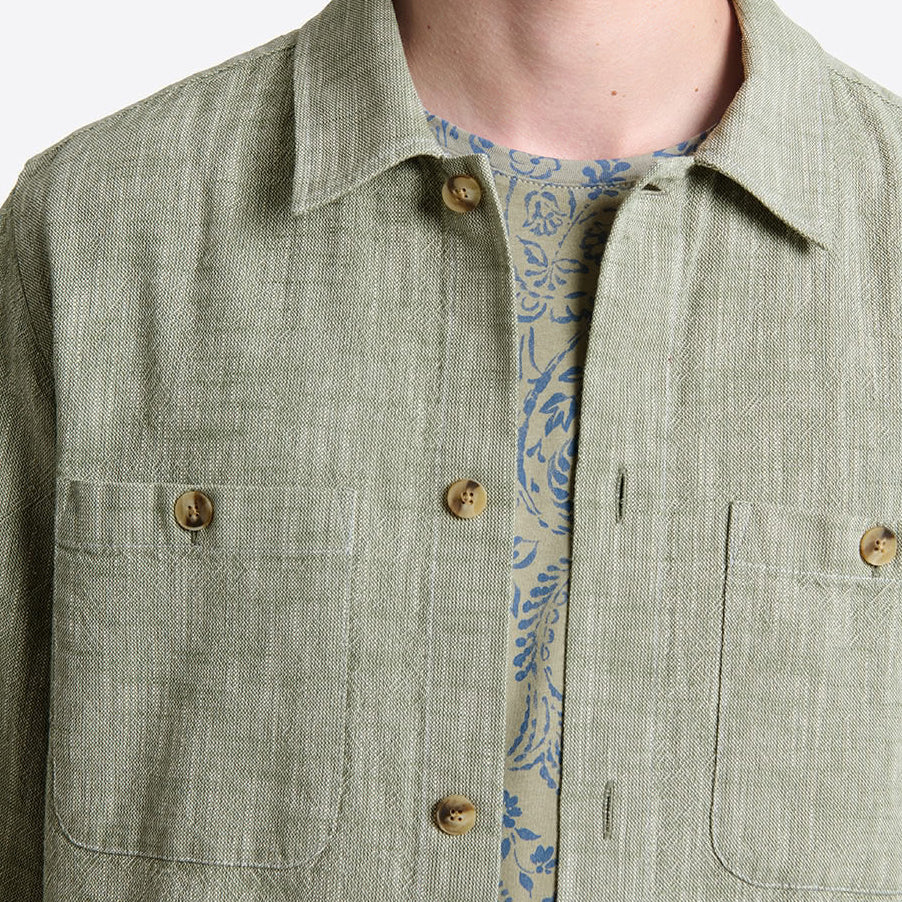 Surchemise homme regular 100% coton chiné vert bronze Devred, adaptée handicap par Adapt and Joy