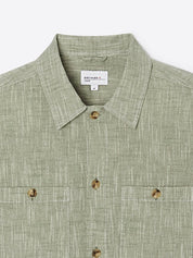 Surchemise homme regular 100% coton chiné vert bronze Devred, adaptée handicap par Adapt and Joy