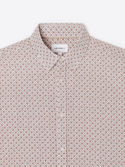 Chemise homme slim 100% coton fantaisie orange brûlé Devred adaptée handicap, version adaptée motricité fine réduite et hémiplégie – Adapt and Joy