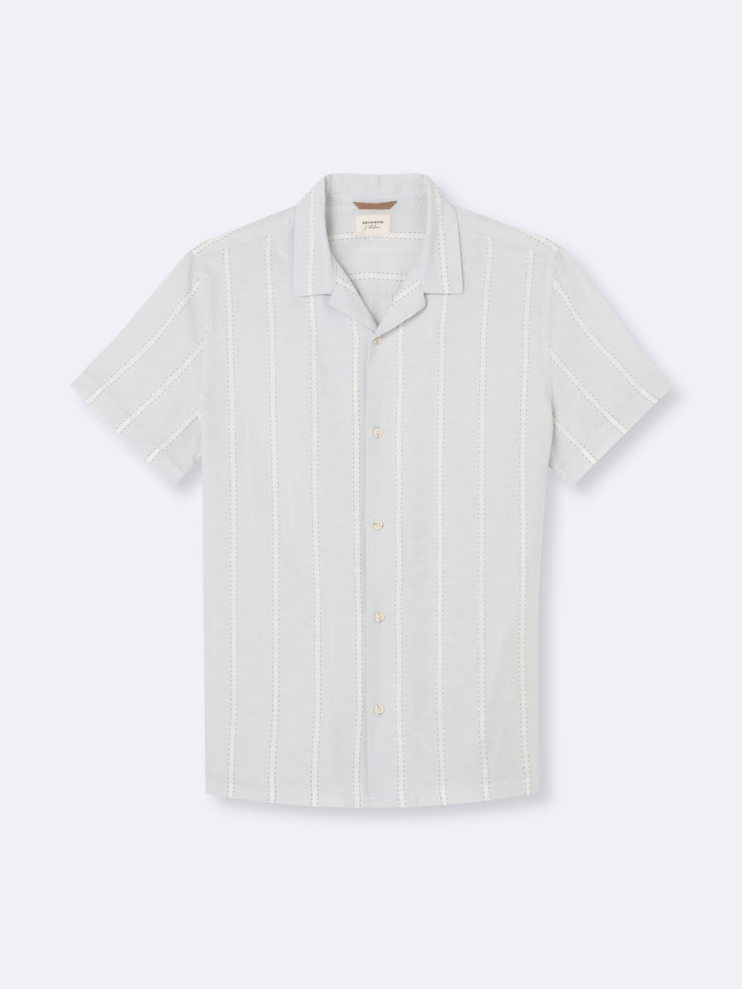 Chemise homme regular lin coton rayée éco-responsable L'Atelier Devred adaptée handicap, habillage facilité pour mobilité réduite des épaules – Adapt and Joy