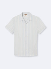 Chemise homme regular lin coton rayée éco-responsable L'Atelier Devred adaptée handicap, habillage facilité pour mobilité réduite des épaules – Adapt and Joy