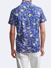 Chemise 100% coton fleurie - Bleu