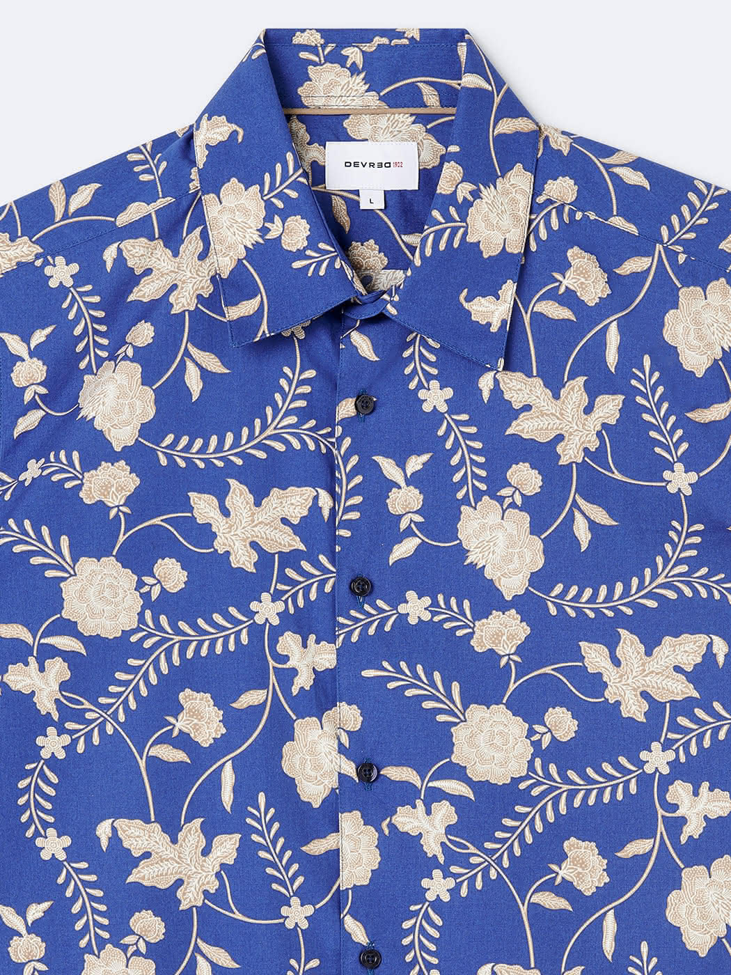 Chemise 100% coton fleurie - Bleu