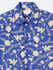 Chemise 100% coton fleurie - Bleu