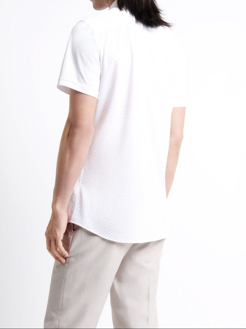 Chemise homme extra slim infroissable tissu traveler fleurie Devred, version adaptée motricité fine réduite et hémiplégie – Adapt and Joy