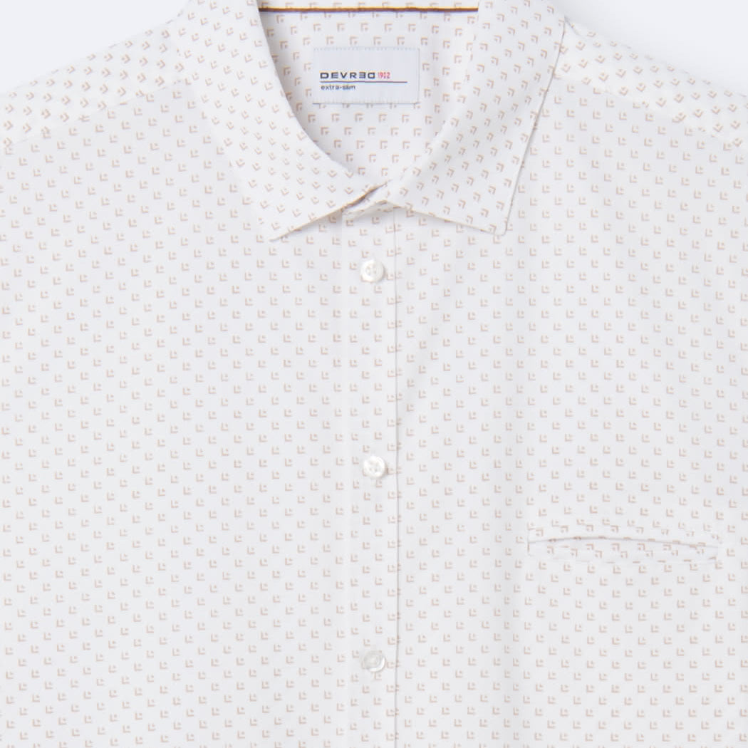Chemise homme extra slim infroissable tissu traveler fleurie Devred adaptée handicap, fermeture velcro ou magnétique pour préhension difficile – Adapt and Joy