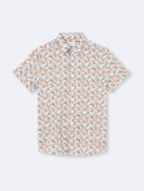 Chemise fleurie 100% coton - Blanc cassé