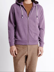 Sweat à capuche faux-uni en coton - Violet
