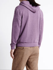 Sweat à capuche faux-uni en coton - Violet