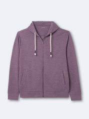 Sweat à capuche faux-uni en coton - Violet