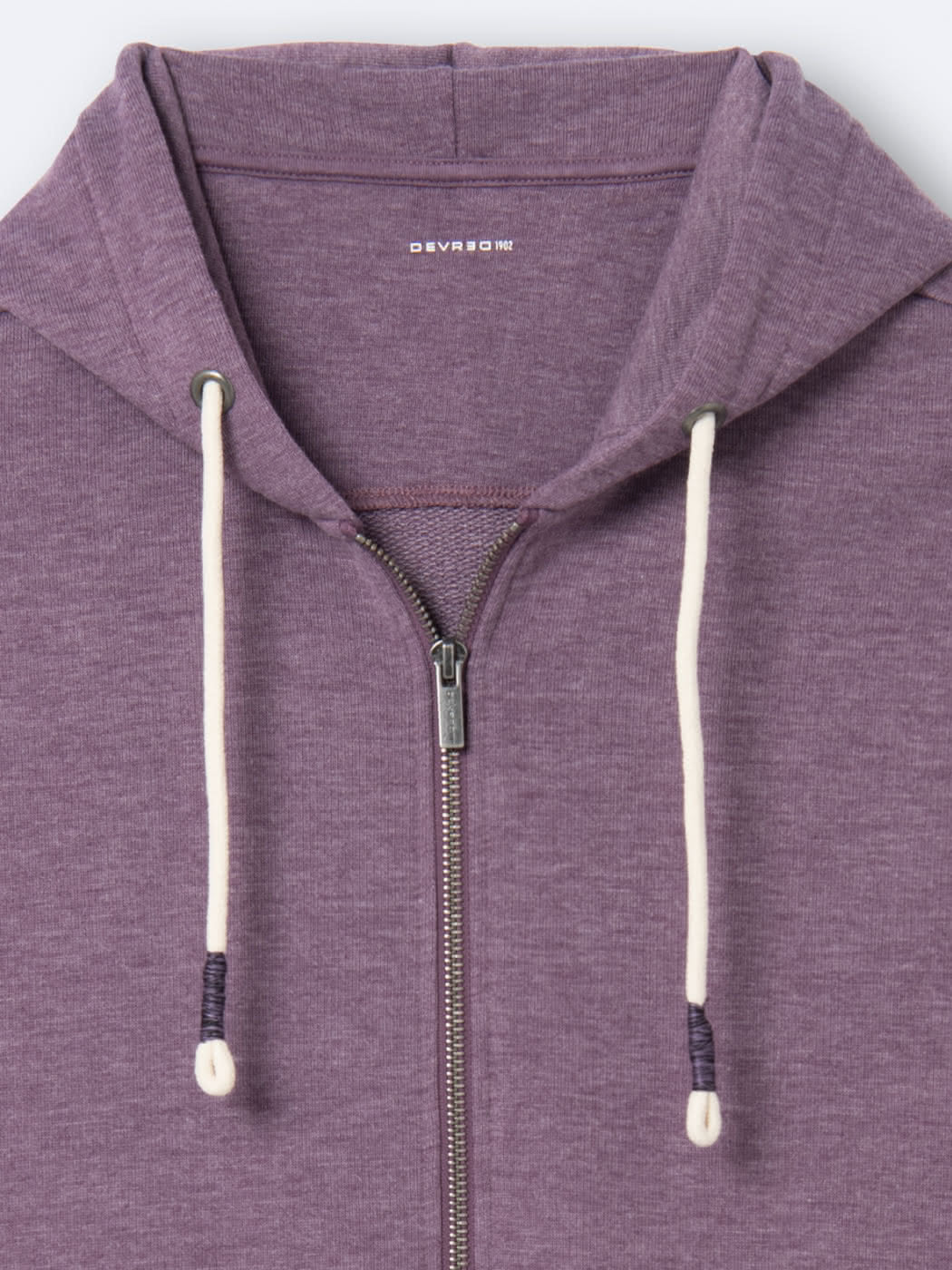 Sweat à capuche faux-uni en coton - Violet