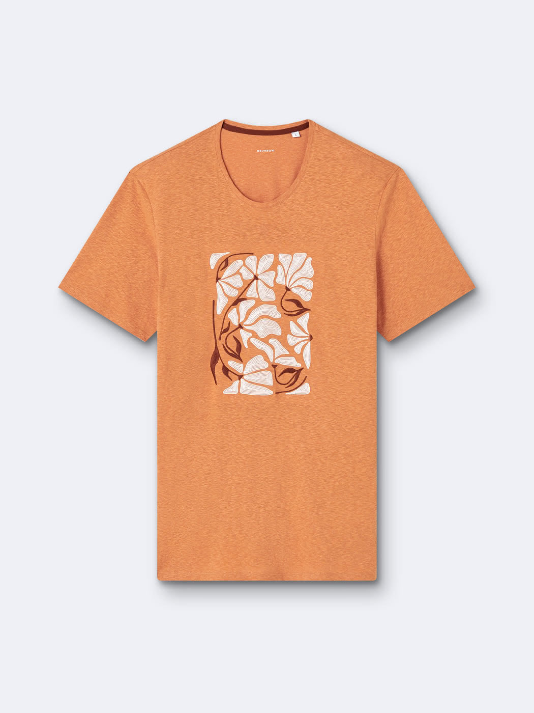T-shirt homme regular coton viscose motif placé poitrine Devred adapté handicap, habillage facilité pour mobilité réduite des épaules – Adapt and Joy