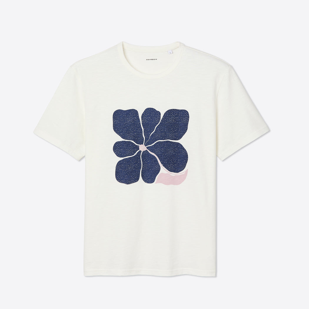 T-shirt homme slim col rond 100% coton imprimé poitrine Devred, adapté handicap par Adapt and Joy