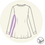 Robe courte (en dessus du genou) - Ouverture sur le côté - Manches longues