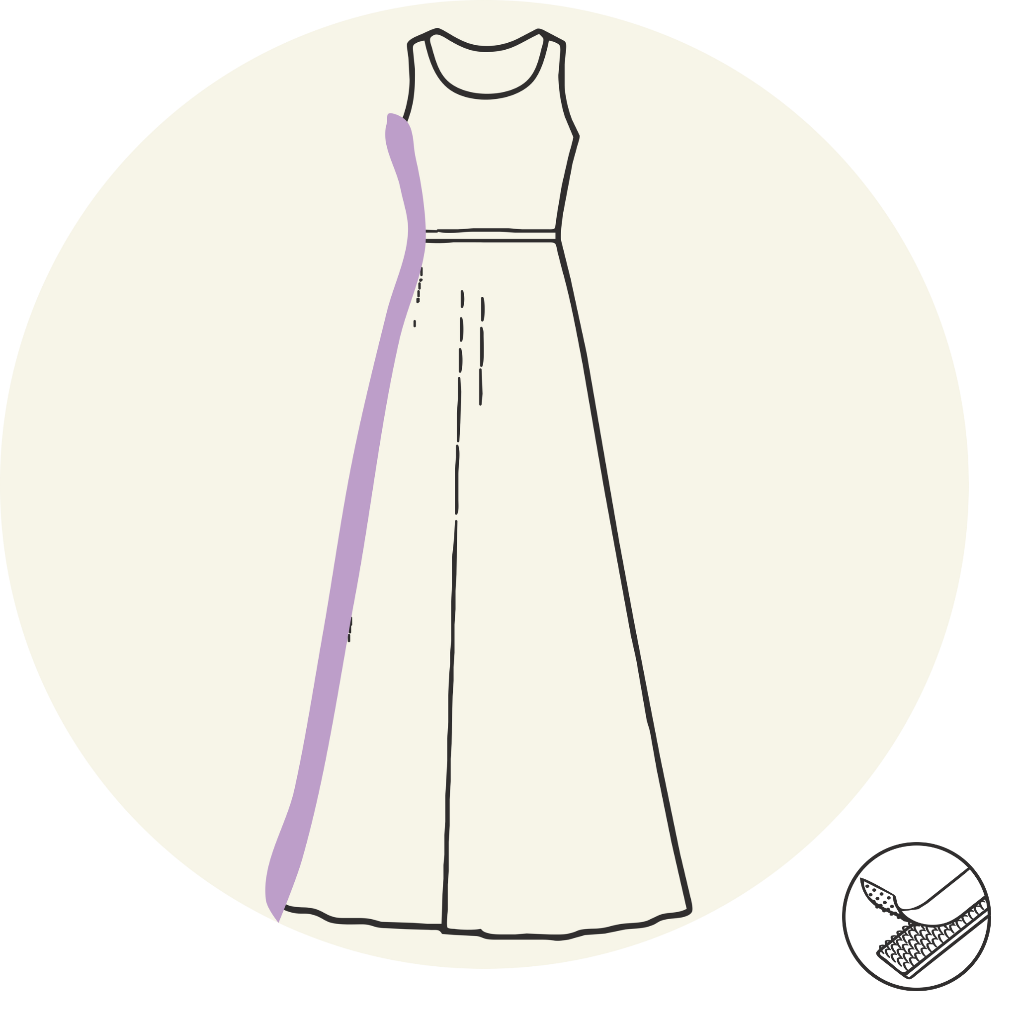 Robe longue (en dessous du genou) - Ouverture sur le coté - Débardeur