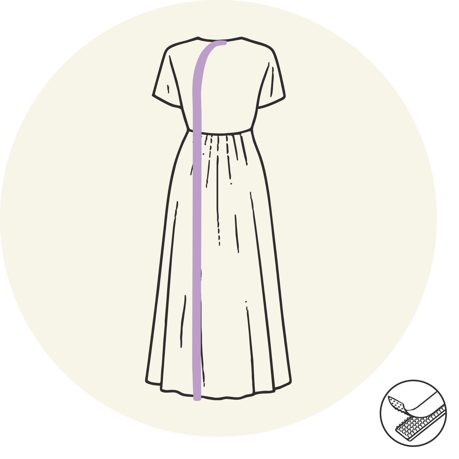 Robe longue (en dessous du genou) - Ouverture dans le dos - Courbe- Vêtements adaptés pour personne à mobilité réduite