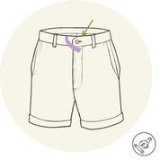 Short - Remplacer le bouton- Vêtements adaptés pour personne à mobilité réduite
