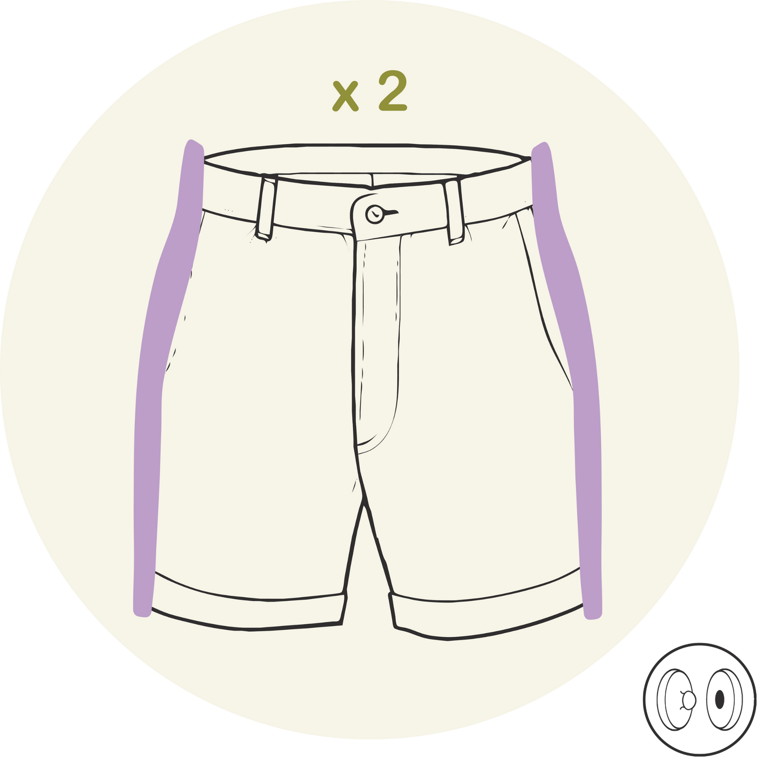 Short - Ouverture jambes complètes- Vêtements adaptés pour personne à mobilité réduite