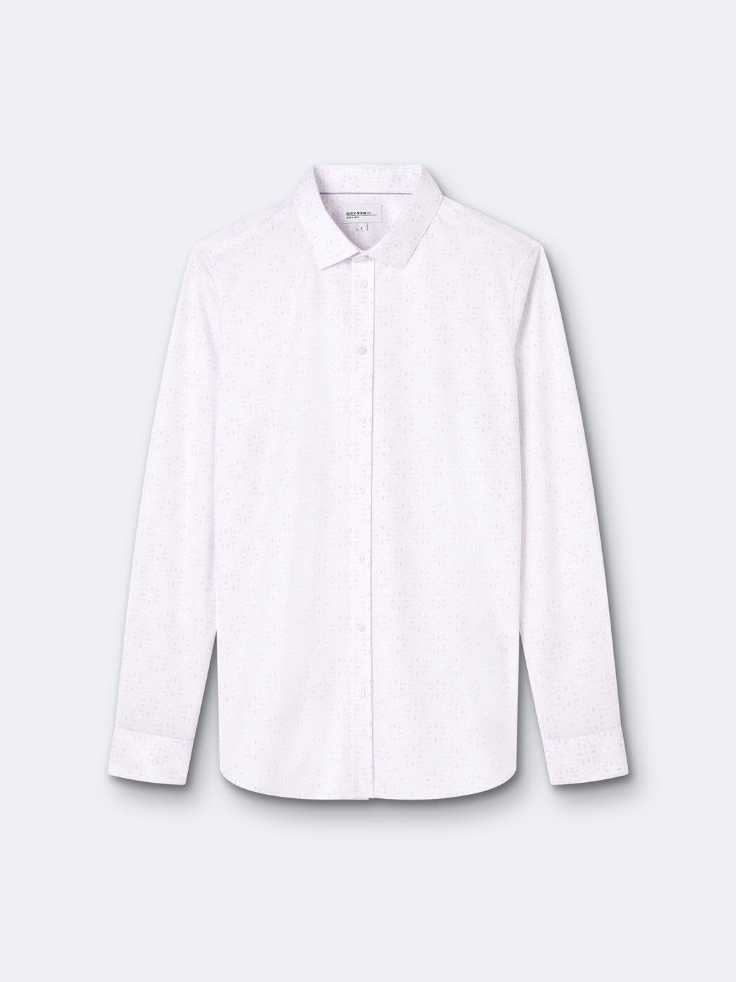 Chemise manches longues fleuri Devred adaptée handicap senior par Adapt & Joy, coupe extra-slim en polyester avec col semi-italien, élégante et facile à enfiler.