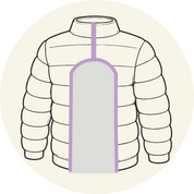 Manteau, veste, doudoune, polaire - Ouverture dans le dos en pont
