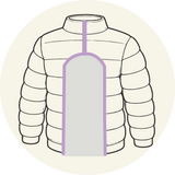 Manteau, veste, doudoune, polaire - Ouverture dans le dos en pont