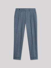 Pantalon gris chiné Devred adapté handicap senior par Adapt & Joy, confortable, extensible et facile à enfiler.