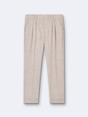 Pantalon slack slim beige Devred adapté handicap senior par Adapt & Joy, coupe élégante et confortable.