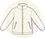 Manteau, veste, doudoune, polaire - Ouverture sous les bras