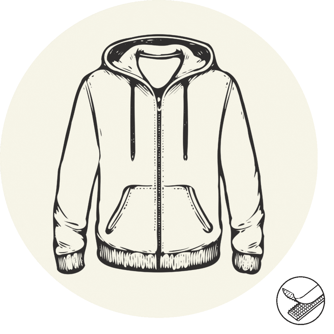 Sweat adapté avec ouverture par aimants ou scratch, conçu par Adapt & Joy pour remplacer la fermeture classique et faciliter l’habillage des personnes en situation de handicap ou à mobilité réduite.