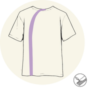 T-shirt - Ouverture dans le dos - Courbe - Manches courtes- Vêtements adaptés pour personne à mobilité réduite