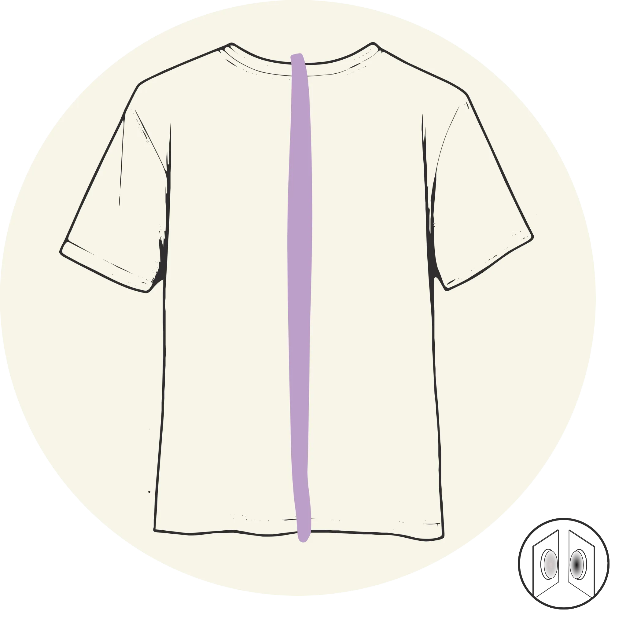 T-shirt - Ouverture dans le dos - Milieu - Manches courtes- Vêtements adaptés pour personne à mobilité réduite